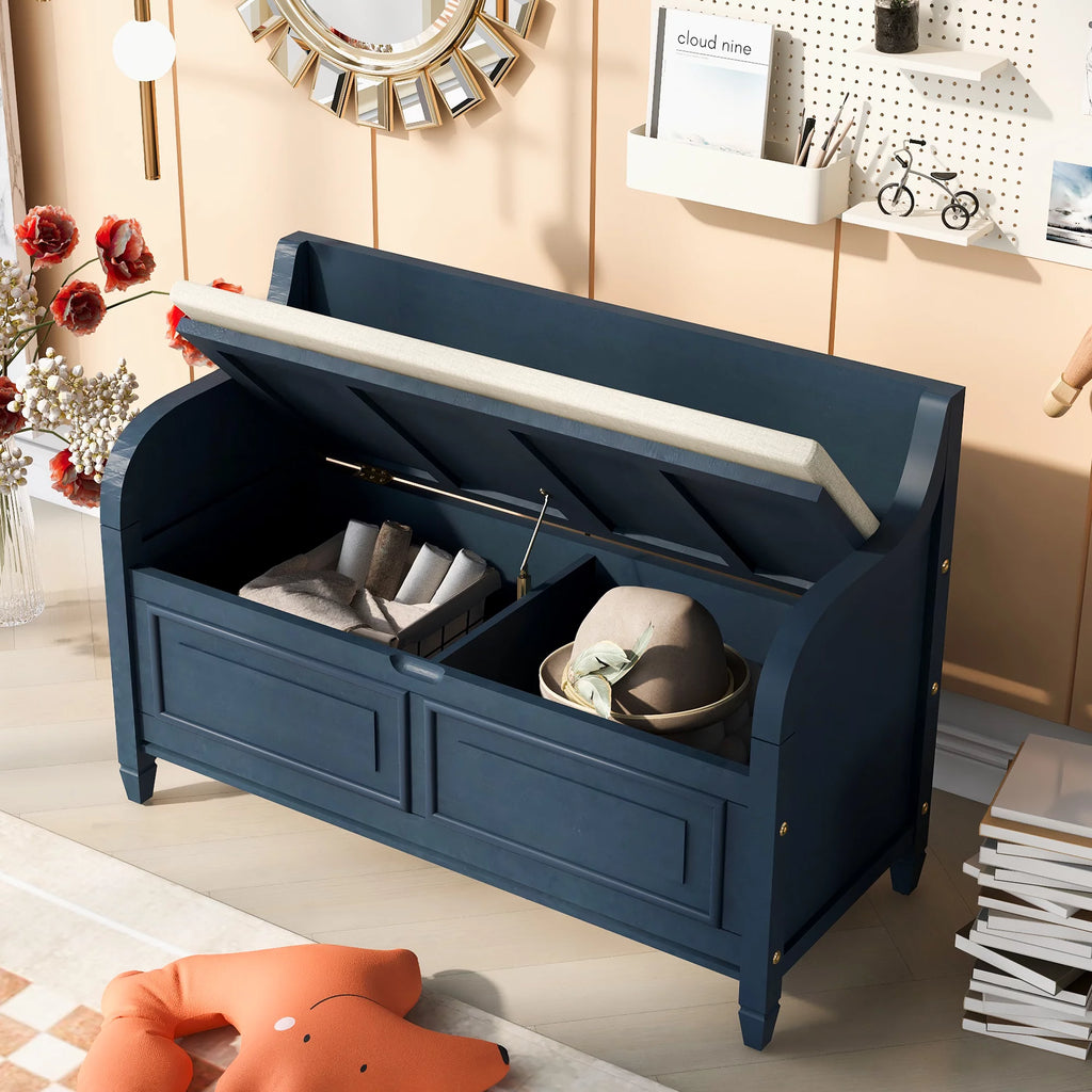 Blue Storage Bench with Hidden Storage H725