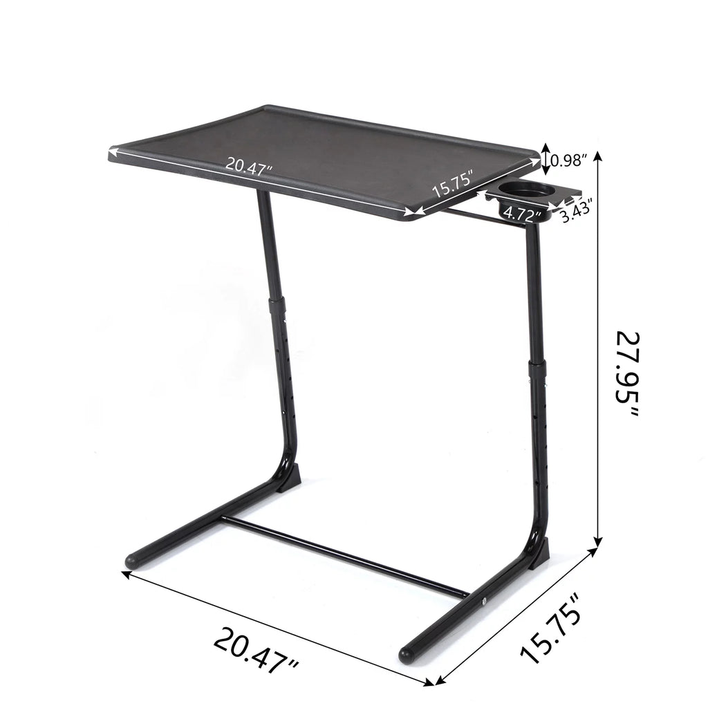 Set of 2 Black Adjustable Computer Table O64535