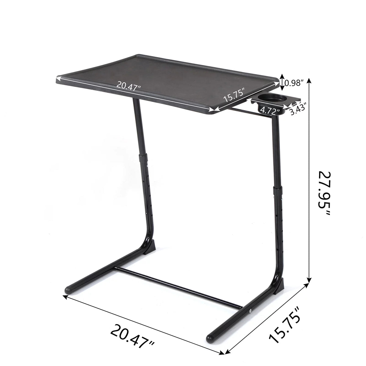 Set of 2 Black Adjustable Computer Table O64535