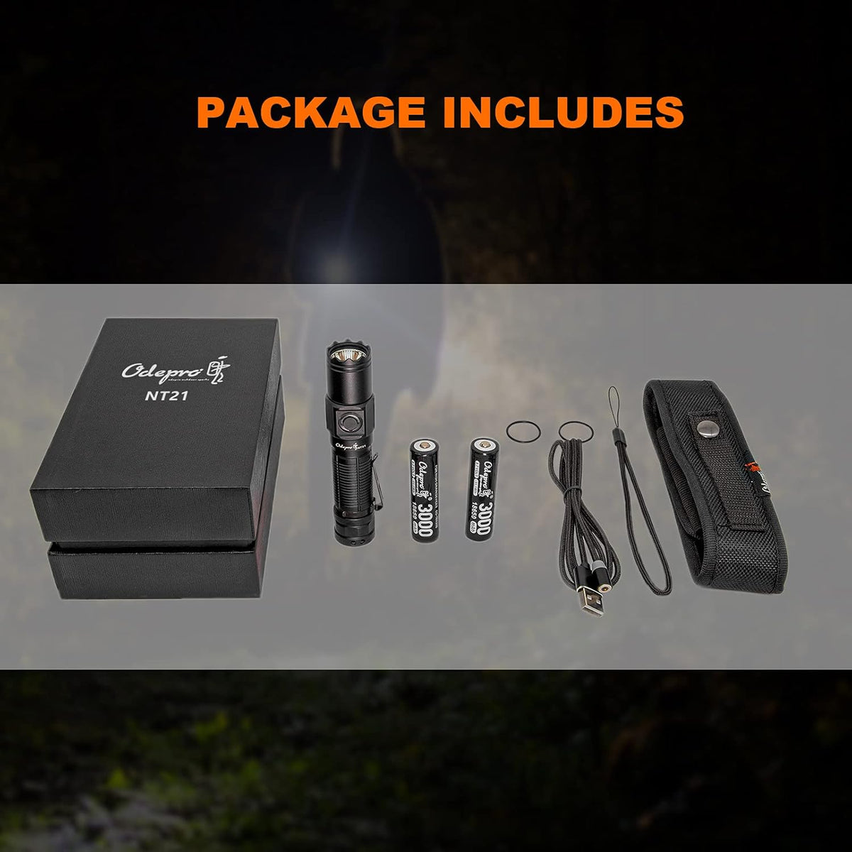 1200 Lumen LED Rechargeable Flashlight with Power Display, IP67 Waterproof, 5 Light Modes L564866