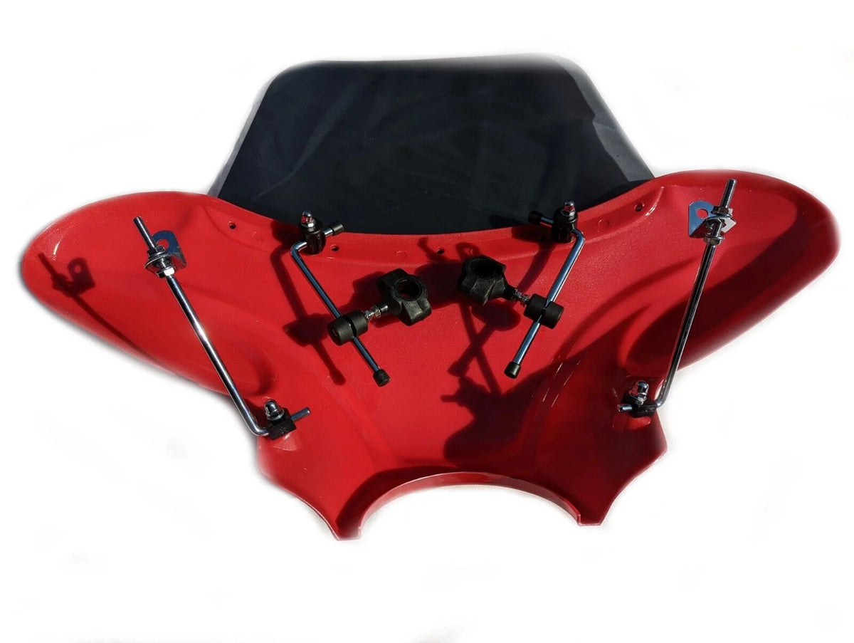 34" Red Cruiser Front Batwing Fairing with Tinted Windshield K15755