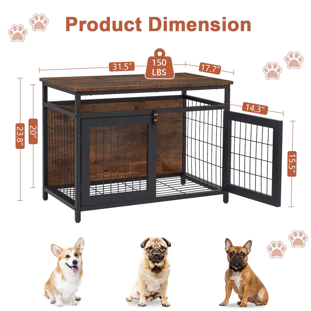 Dog Crate Furniture with Double Doors Y742576