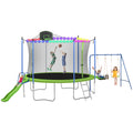12/14FT Trampoline with Swing and Slide, 1000LBS Capacity N92577