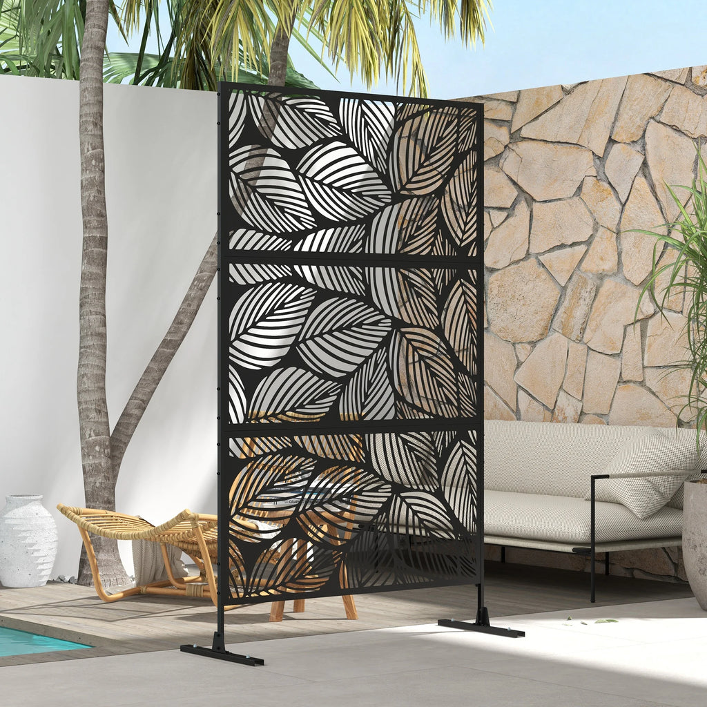 Black Metal Privacy Screen U402909