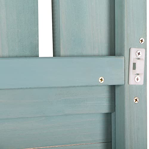 Green 65" Wooden Potting Bench with 4 Storage Shelves T106771
