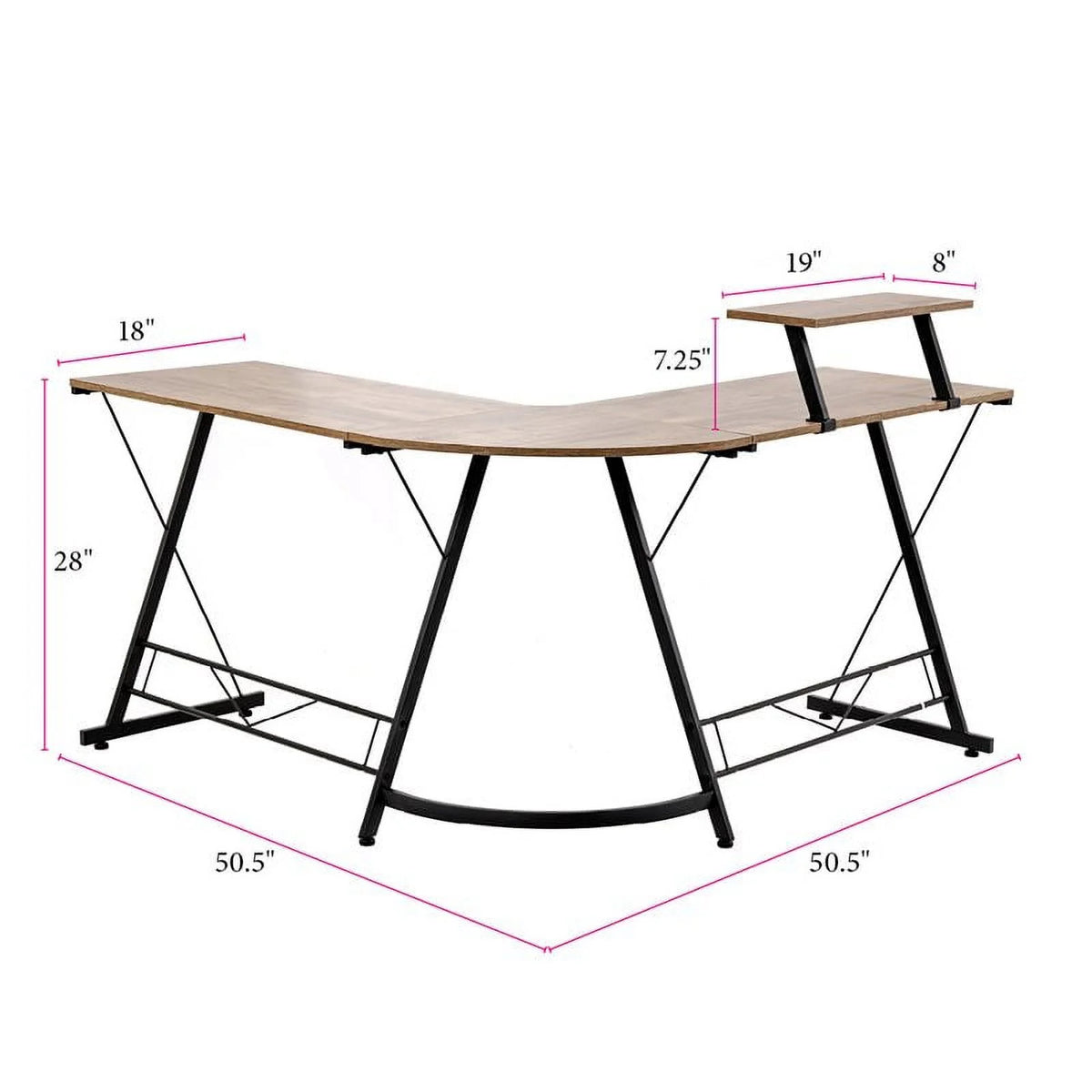 51" Contemporary Wood L-Workcenter D9862