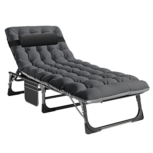 Adjustable 4-Position Folding Camping Cot with Pillow N61218