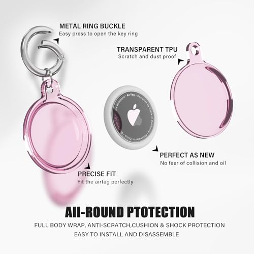 Waterproof Clear Airtag Holder with Keychain B28423