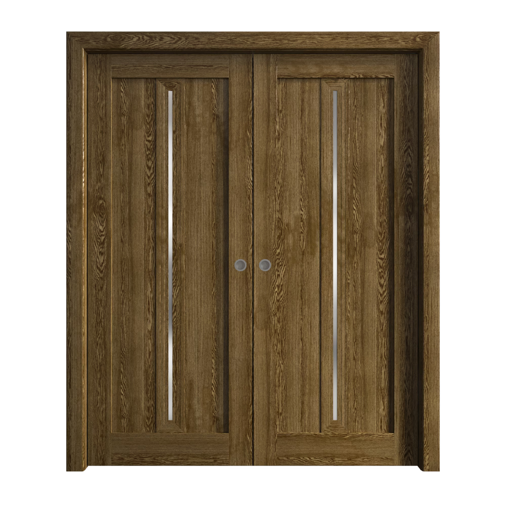Sliding French Double Pocket Doors 48 x 84 inches Solid Wood C9525