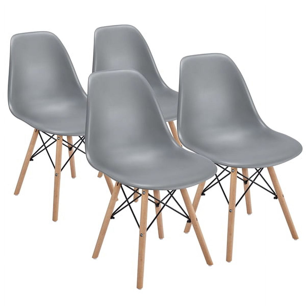 Gray Set of 4 Beech Wood Dining Chairs S45458