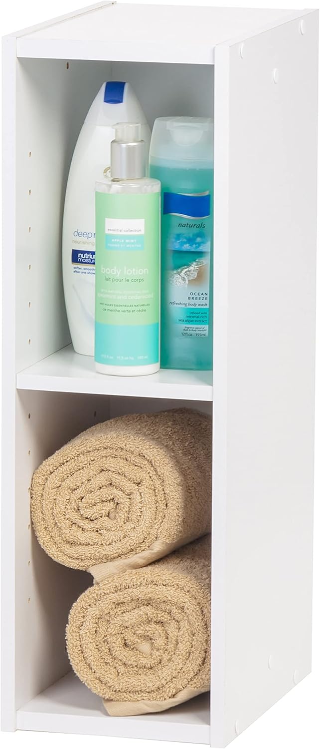 White 2 Shelf Stackable Bookcase J8815