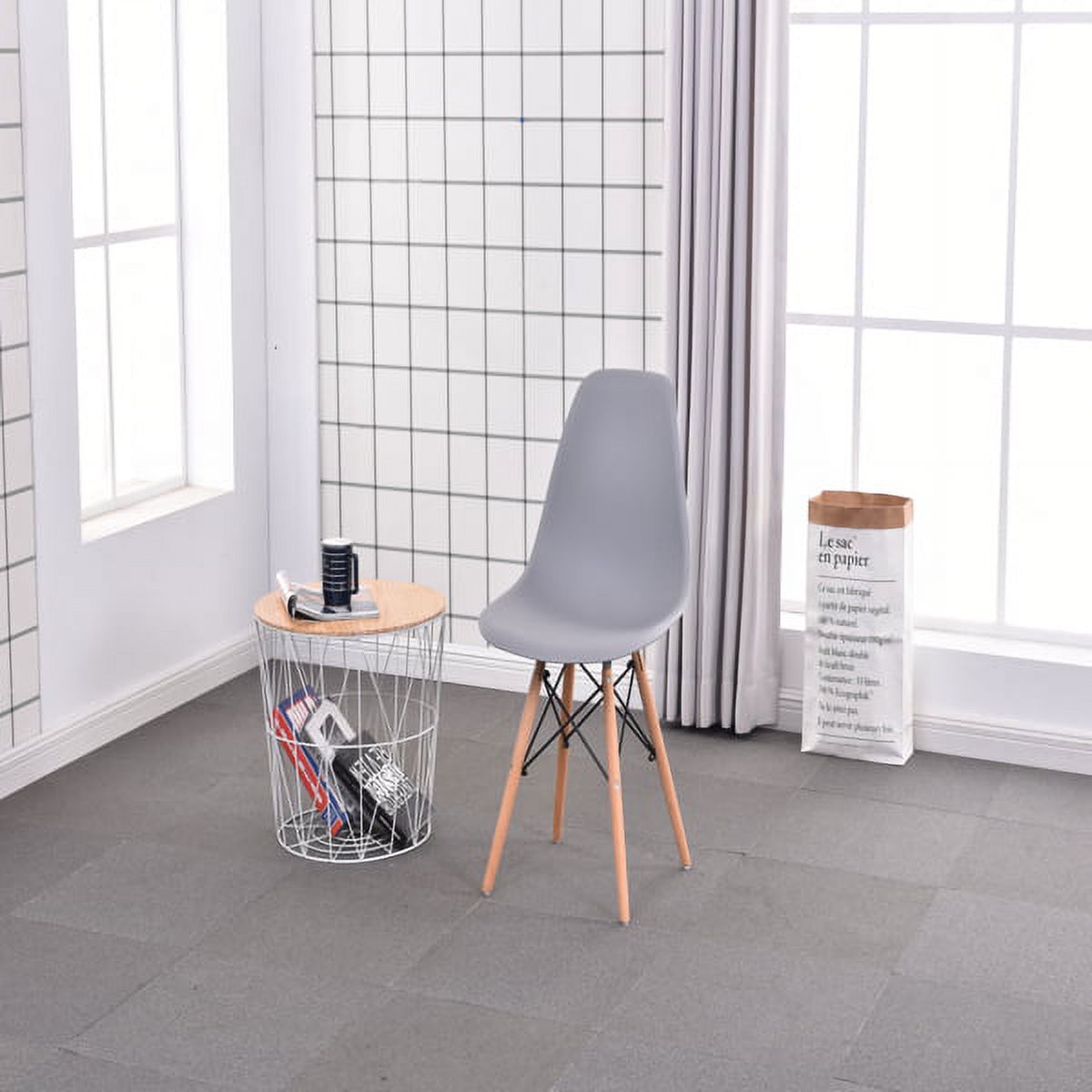 Gray Set of 4 Beech Wood Dining Chairs S45458