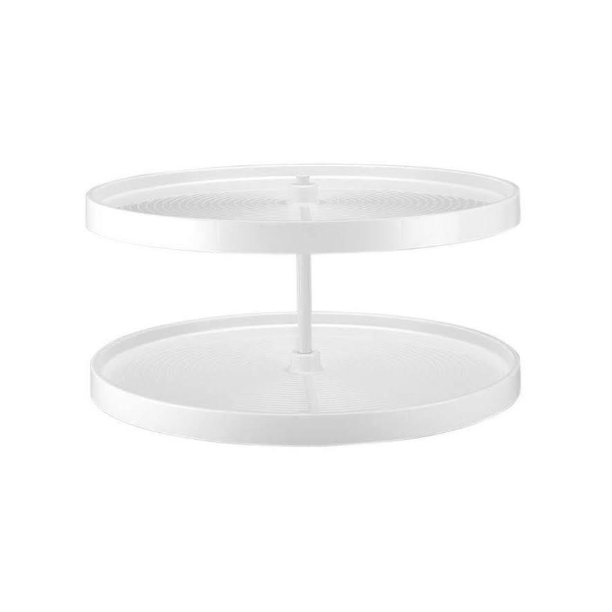 28x22 Almond Polymer Lazy Susan 2-Shelf U516160