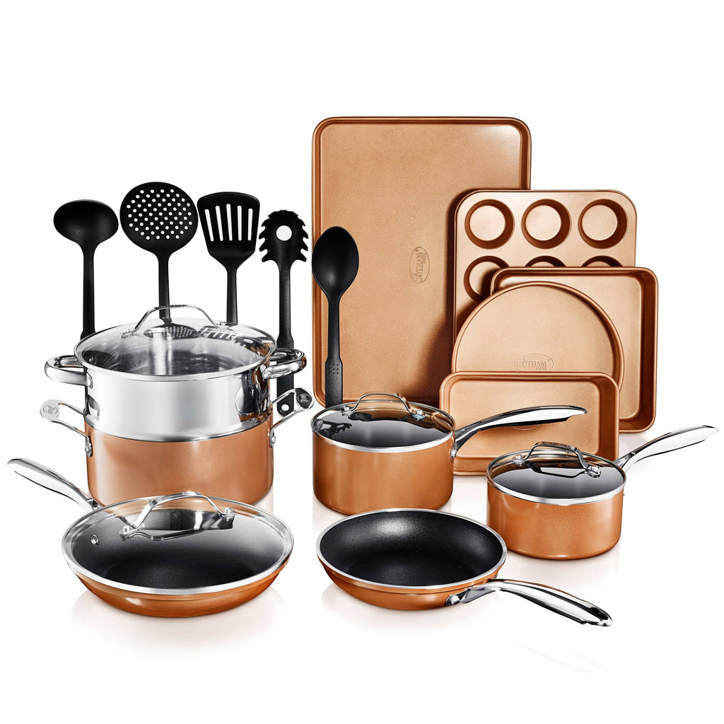 20 Pc Non Stick Copper Cookware Set T9073