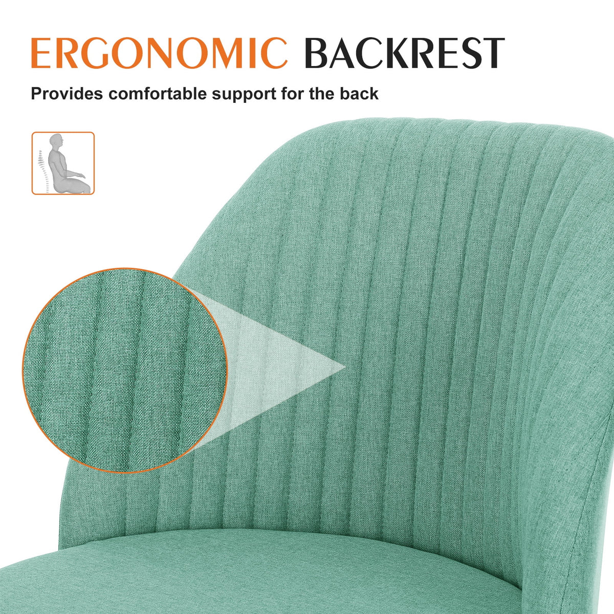 Armless Home Office Desk Chair with Wheels W427356