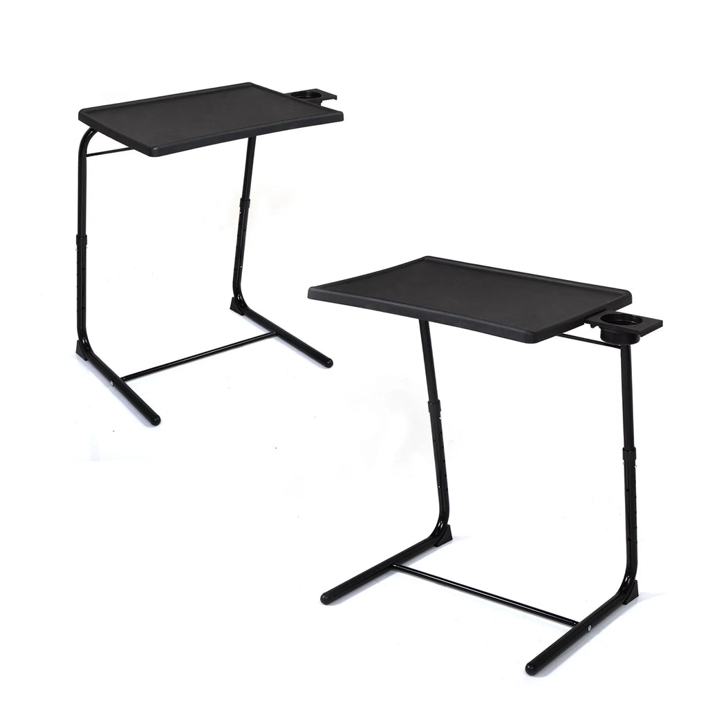Set of 2 Black Adjustable Computer Table O64535