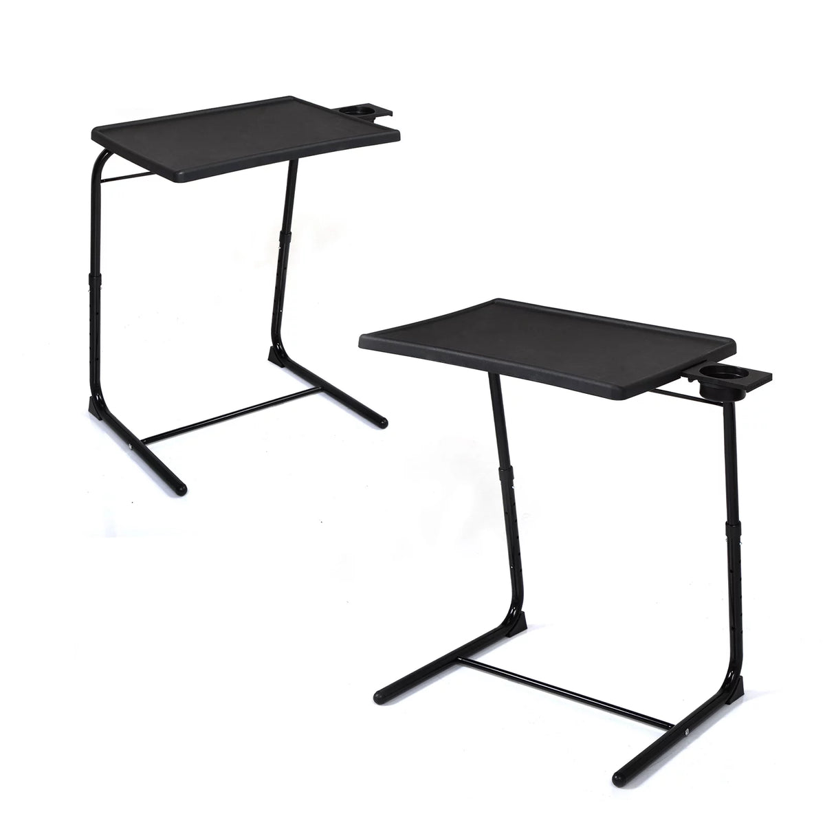 Set of 2 Black Adjustable Computer Table O64535