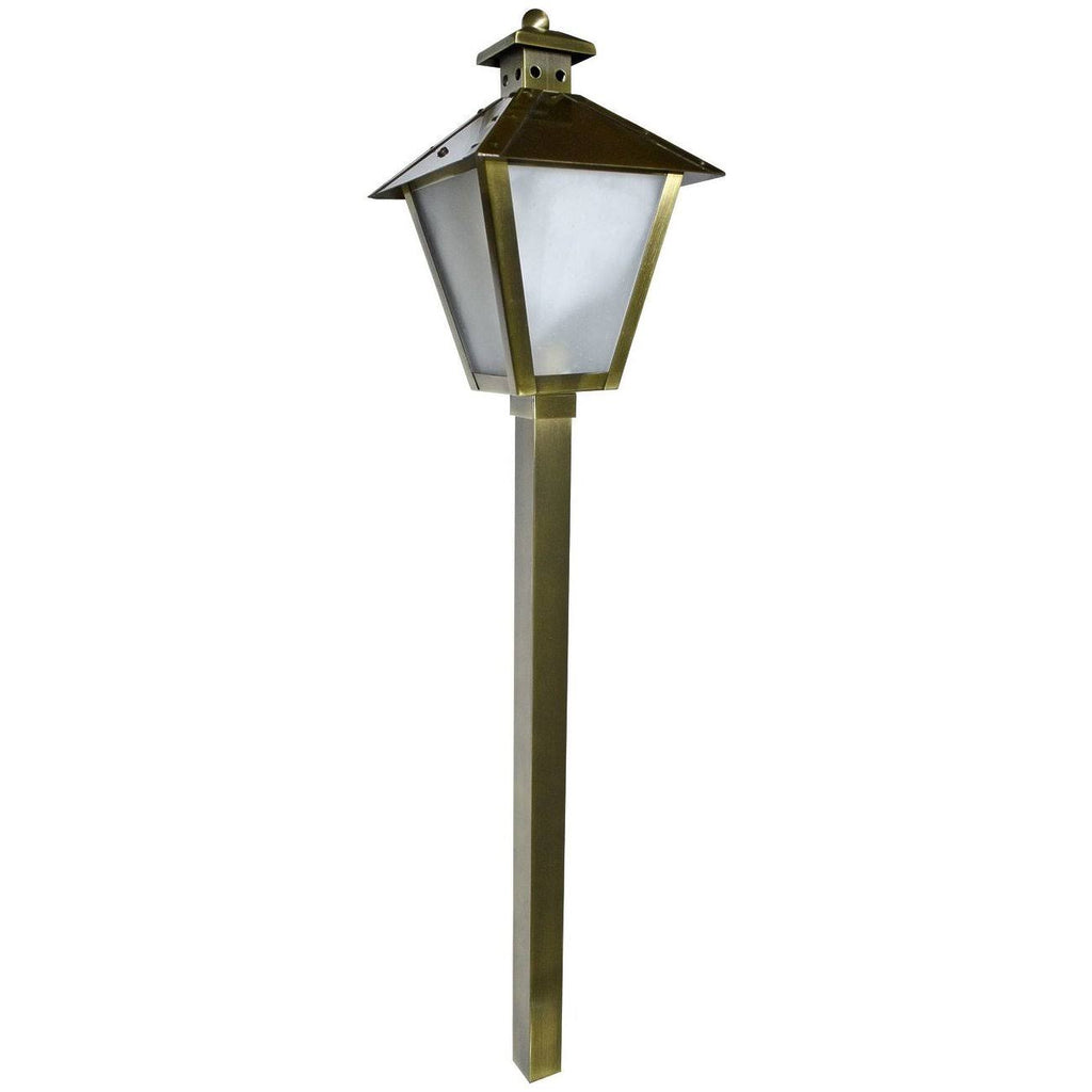 Antique Brass 12V Post Lantern Path Light A24360
