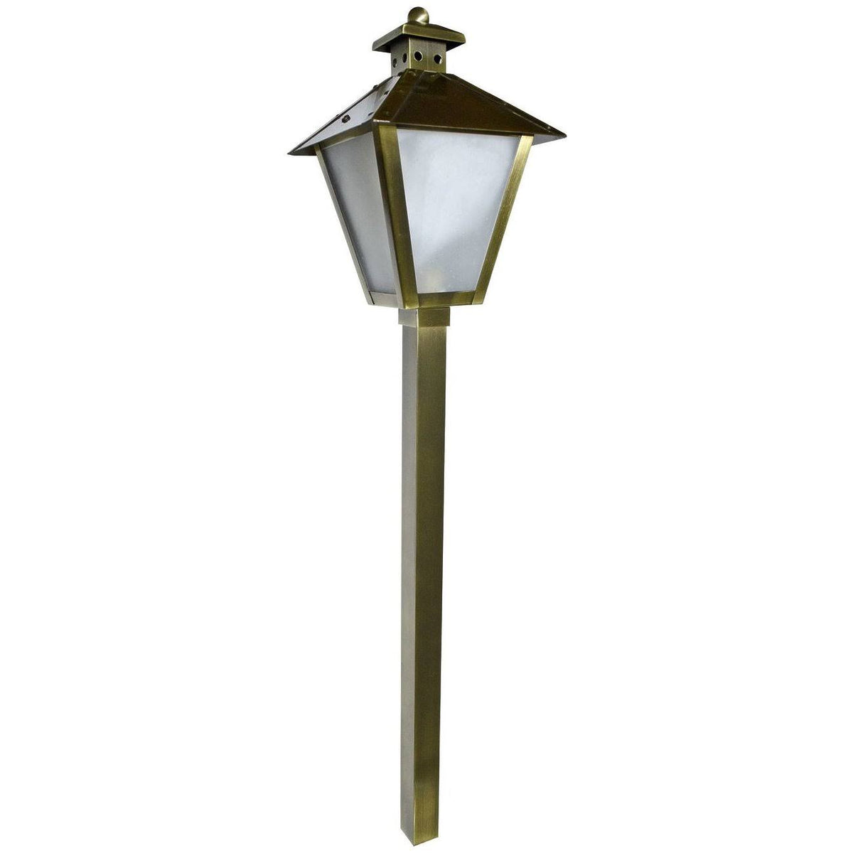 Antique Brass 12V Post Lantern Path Light A24360