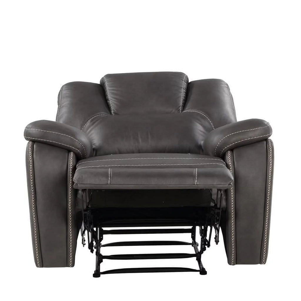 Charcoal Gray Faux Leather Manual Recliner G616