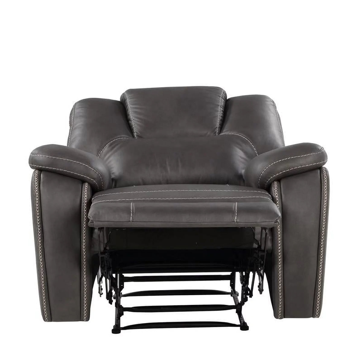 Charcoal Gray Faux Leather Manual Recliner G616