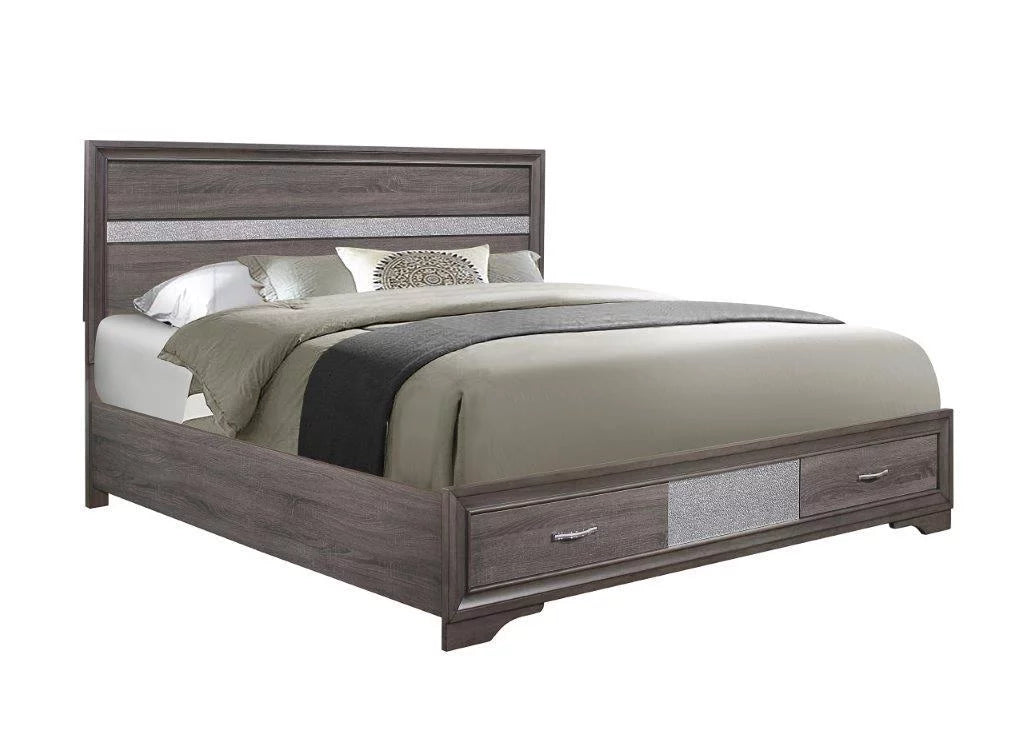 Queen Bedroom Set 5Pcs Weathered Grey W58513