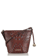 Pecan/Gold Embossed Leather Mini Crossbody M944