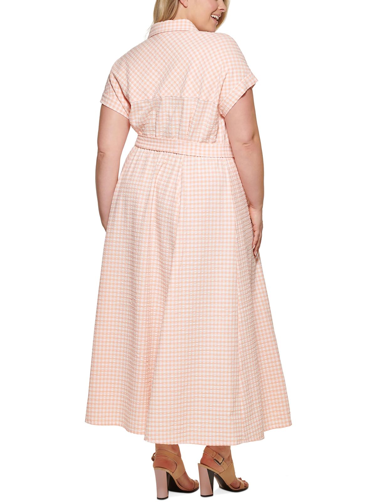 Gingham Seersucker Shirtdress S487251
