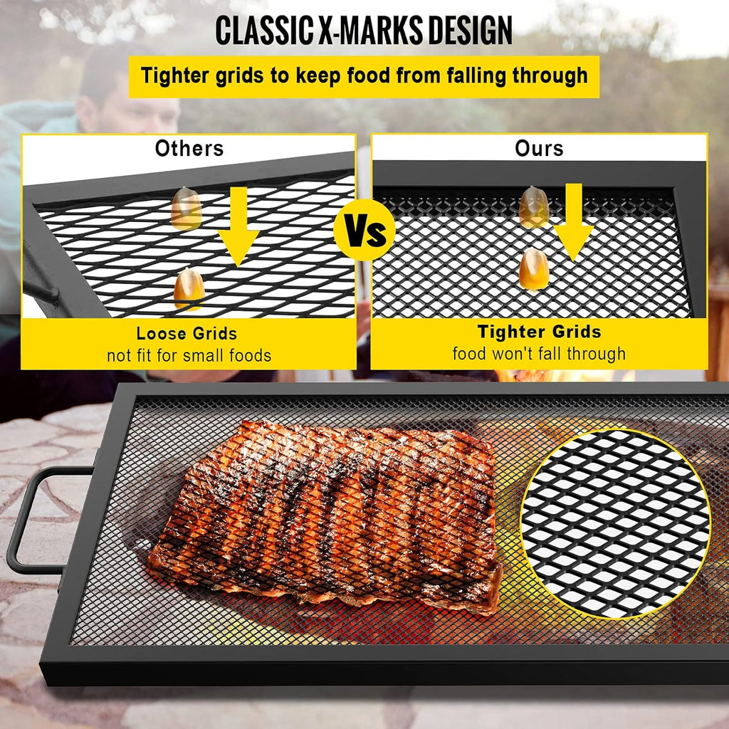 32 x 15 inch Black Steel Fire Pit Grill Grate X61963