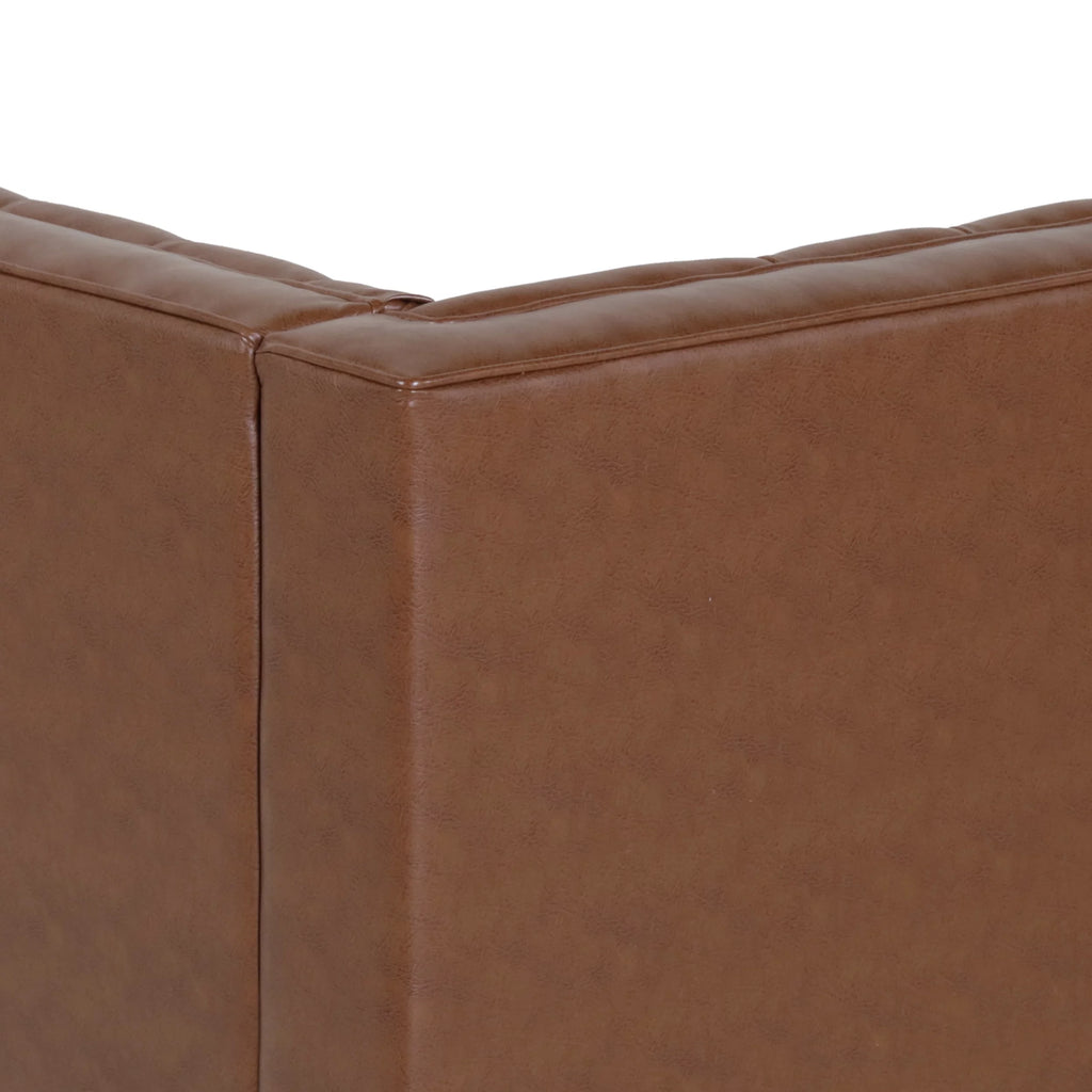 Cognac Brown Tufted Chaise Lounge L922