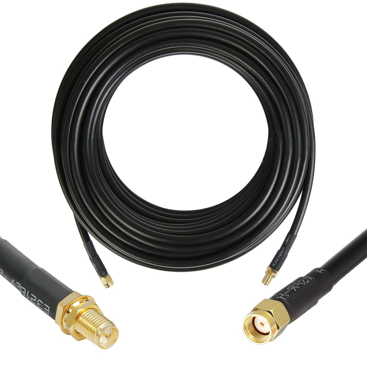50 ft RP-SMA Male to RP-SMA Female Extension Cable 50 Ohm Copper Coax Jumper D988