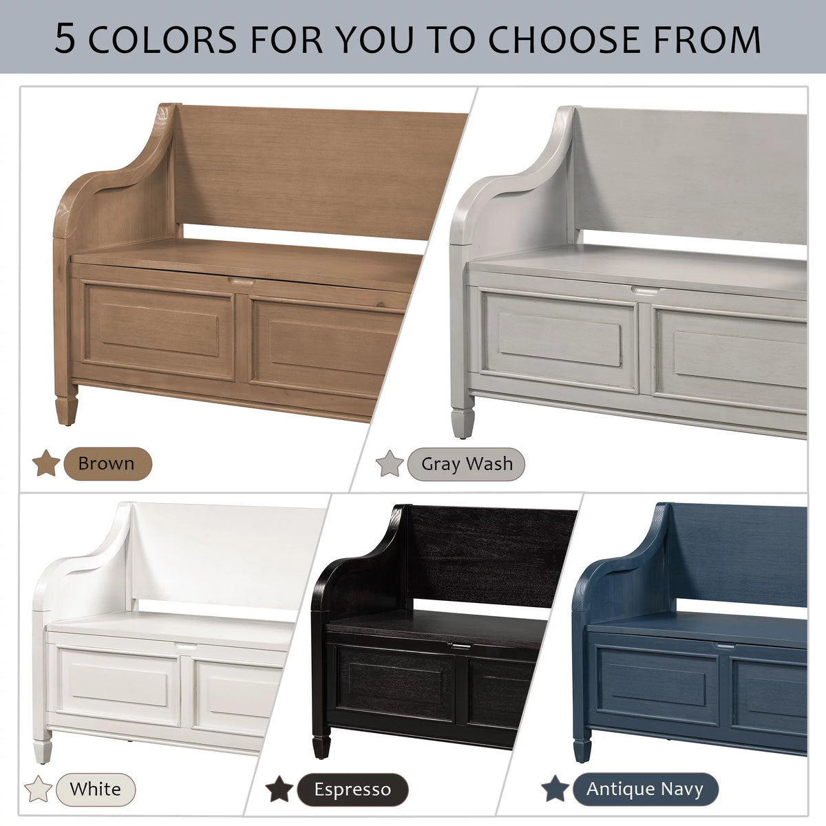 Blue Storage Bench with Hidden Storage H725