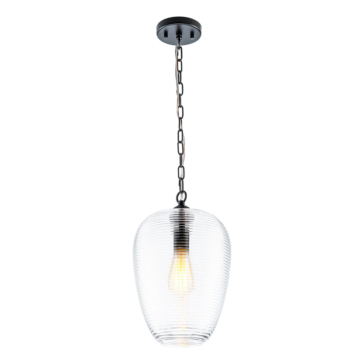 1-Light Dimmable Glass Farmhouse Pendant M3245