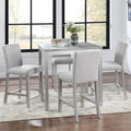 5-Piece Acacia Wood Counter Height Dining Table Set with 4 Upholstered-Seat Chairs L989130