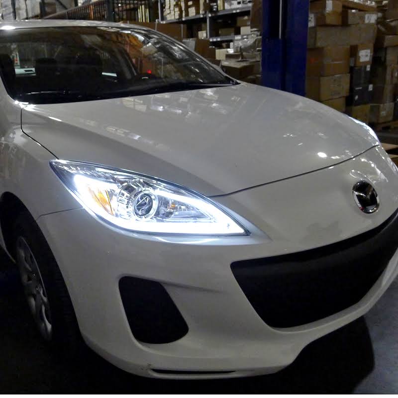 Chrome Projector Headlights with LED DRL Strip G71137