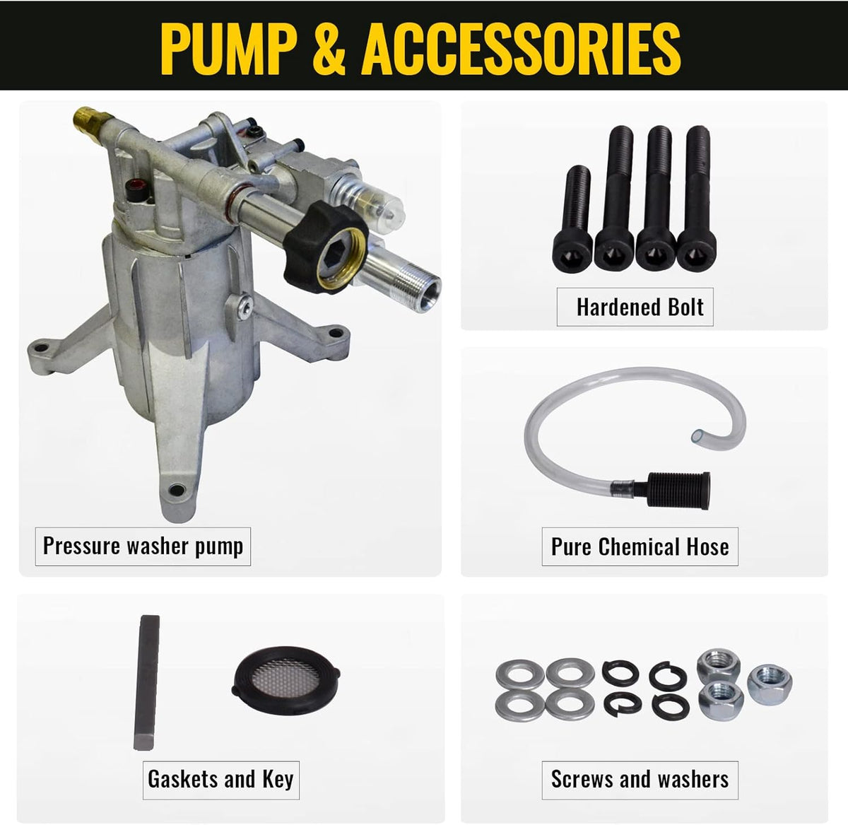 Pressure Washer Pump 7/8 Shaft Vertical 3000PSI 2.3GPM Aluminum Head S4312
