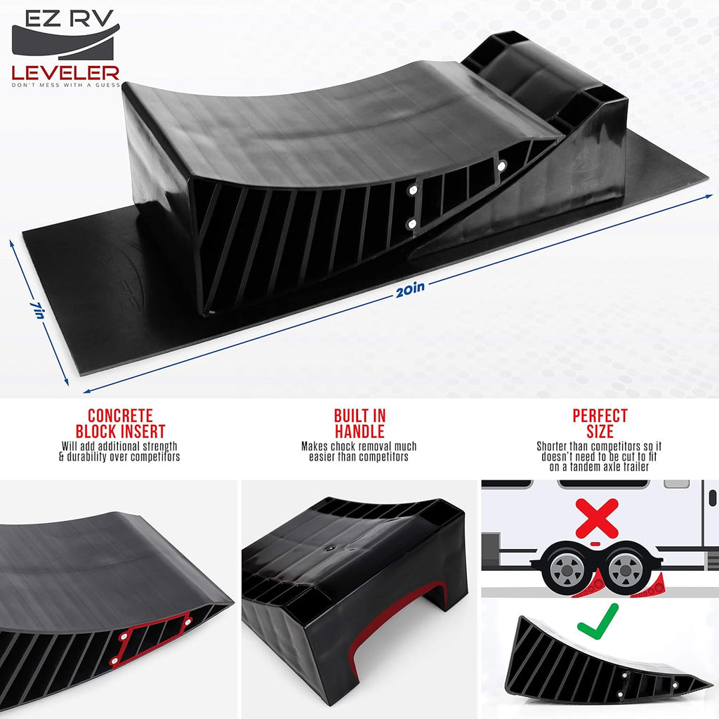 Curved RV Leveling Ramp with Chocks and Rubber Mat, 2 Pack R665829