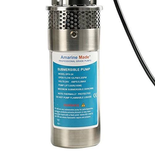 24V Stainless Shell Submersible 3.2GPM Deep Well Water DC Pump W936527