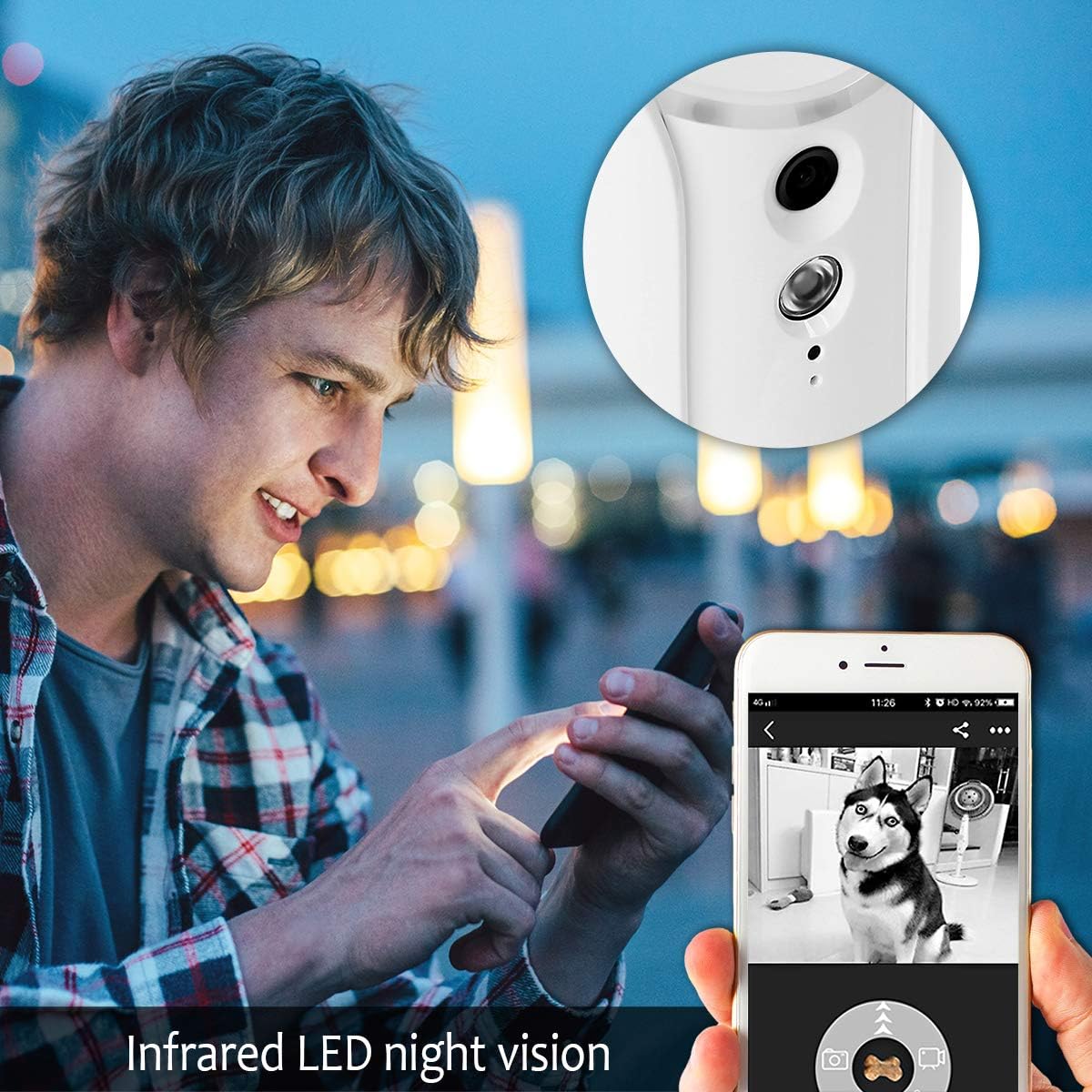 Dog Camera Treat Dispenser with Two-Way Audio and Night Vision F171913