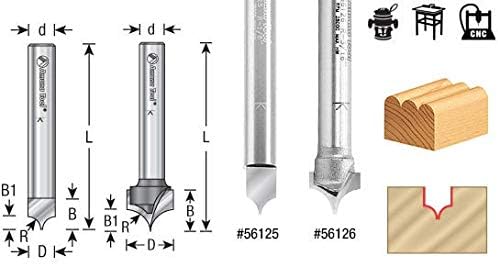 Carbide Tipped Roundover Cutting 19/64 Radius x 19/32 Dia x 1/2, Pack of 2 F516112