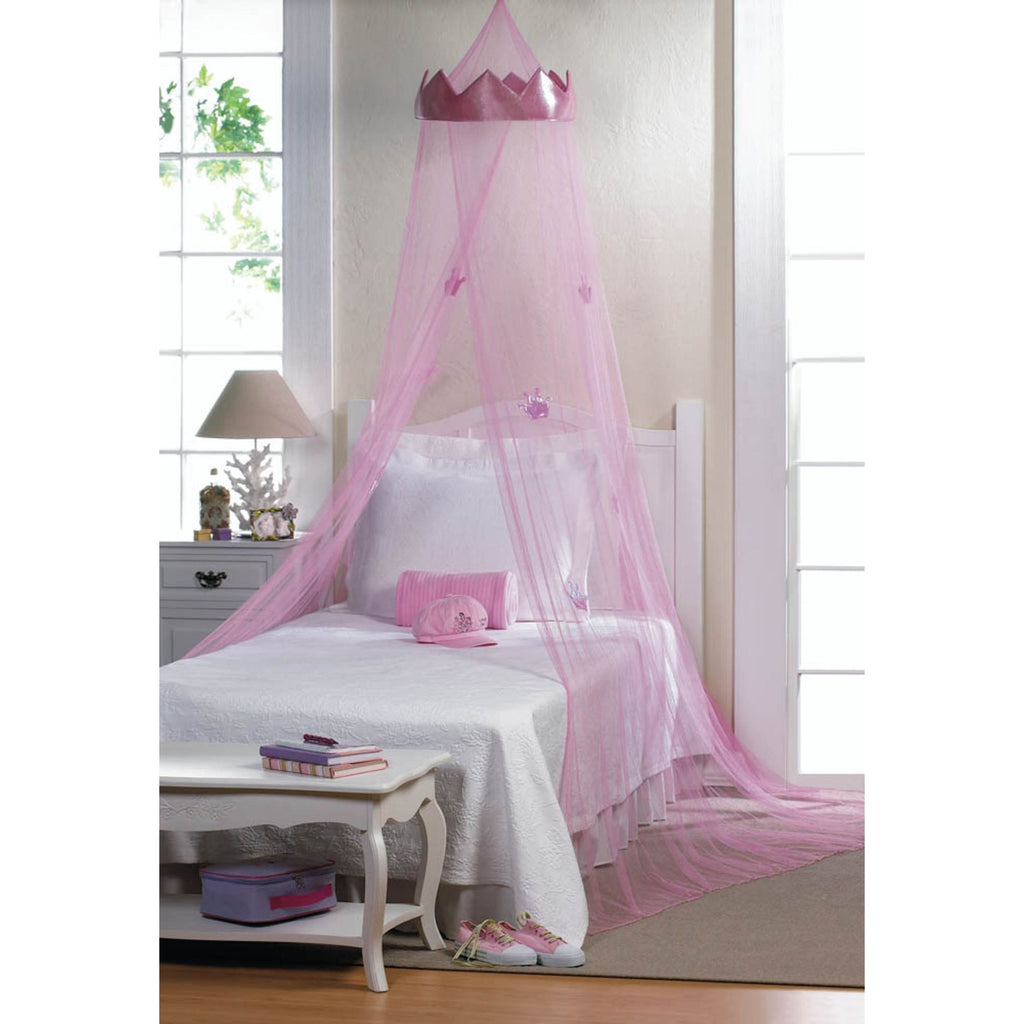 Pink Princess Bed Canopy with Crown K2115