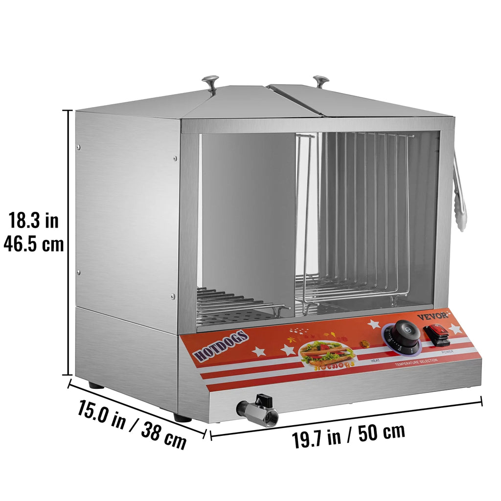 Stainless Steel Electric Hot Dog Warmer with Bun Warmer Q849