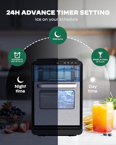 Crescent Ice Maker Countertop, Self-Cleaning, 16 Pcs in 15 Mins S9991