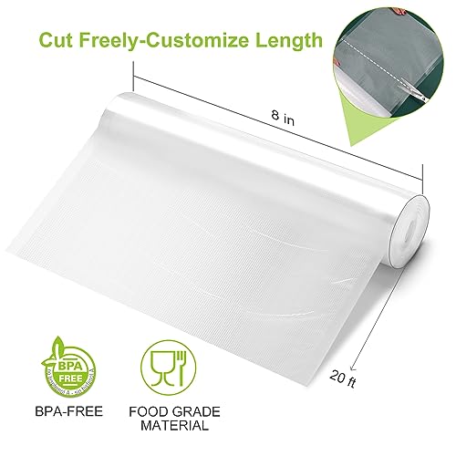 Vacuum Sealer Bags, 6 Pack 11" x 20' and 8" x 20' BPA Free U805260