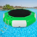 13ft Inflatable Water Bouncer, Green Water Trampoline Swim Platform Q720438