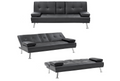 Black Faux Leather Futon Sofa Bed Z84763