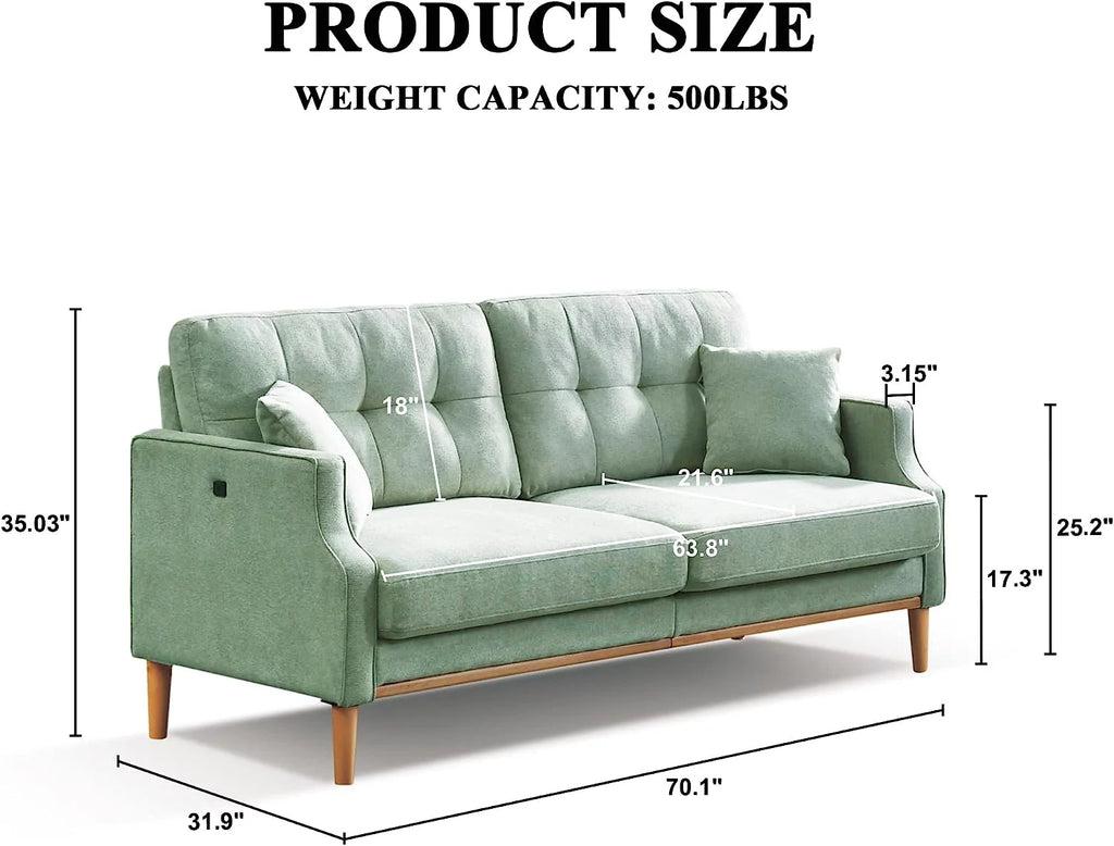 Mid-Century Modern 3 Seat Sofa Couch F12112