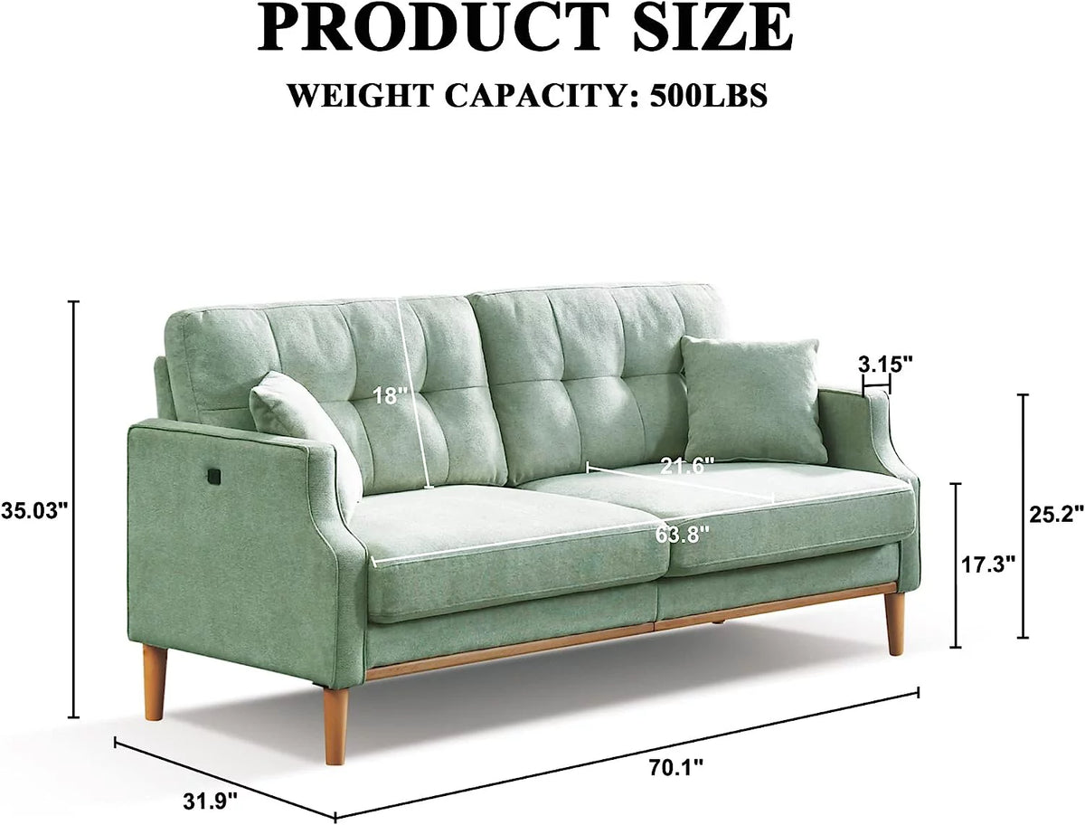 Mid-Century Modern 3 Seat Sofa Couch F12112
