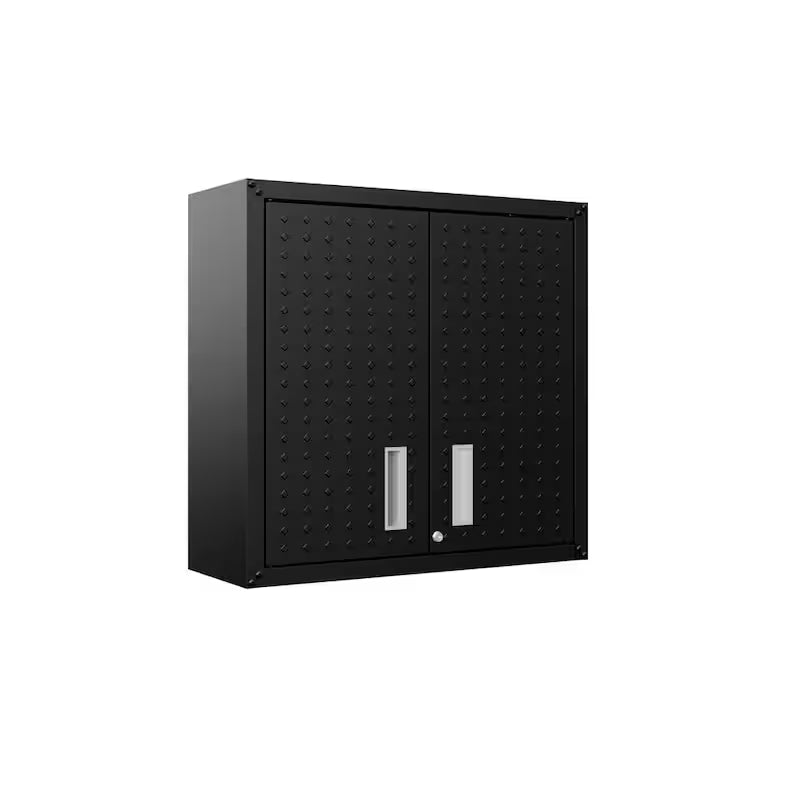 2-Shelf Wall Mount Metal Garage Cabinet in Charcoal Grey X30922
