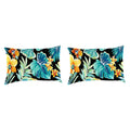 12" x 18" Black Floral Rectangular Outdoor Throw Pillow (2 Pack) N77380